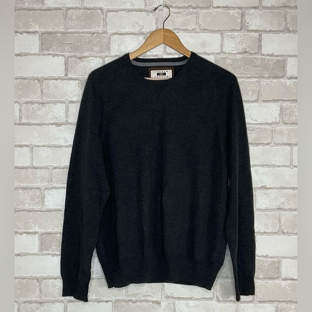 Joseph Abboud Dark Gray Merino Wool Blend Crewneck Sweater Size XL